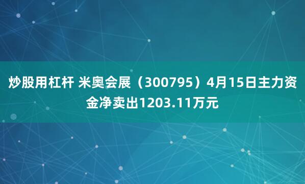 炒股用杠杆 米奥会展（300795）4月15日主力资金净卖出1203.11万元