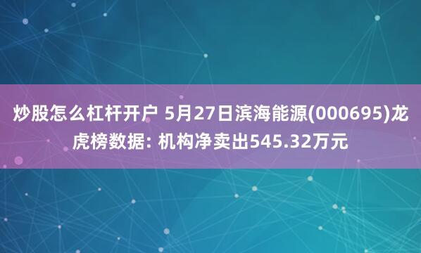 炒股怎么杠杆开户 5月27日滨海能源(000695)龙虎榜数据: 机构净卖出545.32万元