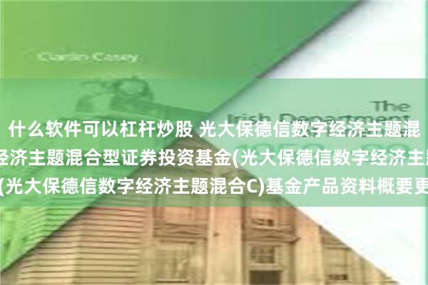 什么软件可以杠杆炒股 光大保德信数字经济主题混合C: 光大保德信数字经济主题混合型证券投资基金(光大保德信数字经济主题混合C)基金产品资料概要更新